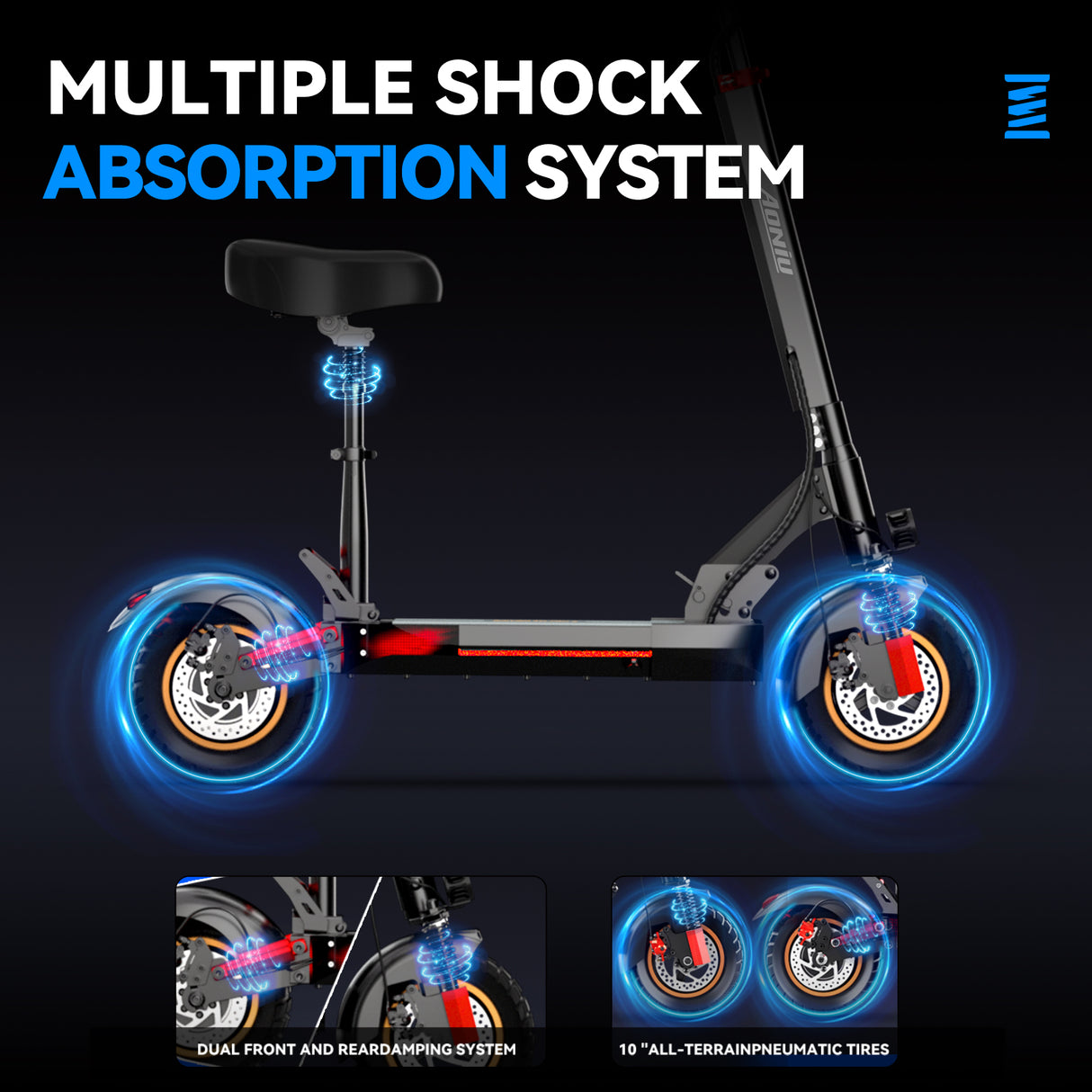 M4 Electric Scooter for Adults with seat 25-30 mph Fast Speed 31-37 Miles Long Range 800W Power Heavy Duty 300+ lbs 10 Inch Off Road Foldable e Scooter Mobility e Scooters for Girls Men Teens Commuter