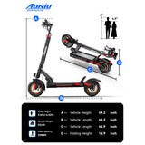 M4 Electric Scooter for Adults with seat 25-30 mph Fast Speed 31-37 Miles Long Range 800W Power Heavy Duty 300+ lbs 10 Inch Off Road Foldable e Scooter Mobility e Scooters for Girls Men Teens Commuter