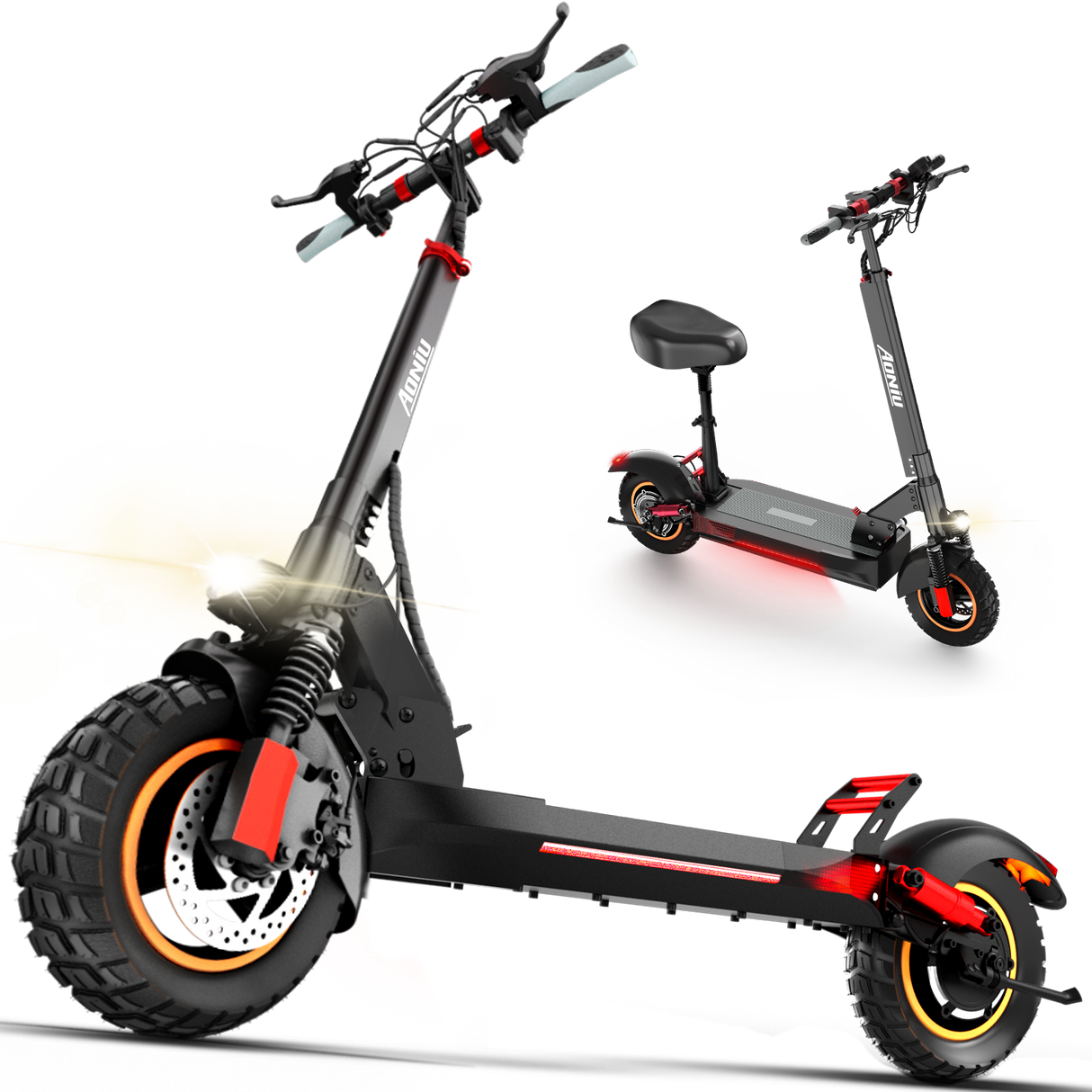 M4 Electric Scooter for Adults with seat 25-30 mph Fast Speed 31-37 Miles Long Range 800W Power Heavy Duty 300+ lbs 10 Inch Off Road Foldable e Scooter Mobility e Scooters for Girls Men Teens Commuter