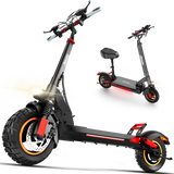 M4 Electric Scooter for Adults with seat 25-30 mph Fast Speed 31-37 Miles Long Range 800W Power Heavy Duty 300+ lbs 10 Inch Off Road Foldable e Scooter Mobility e Scooters for Girls Men Teens Commuter