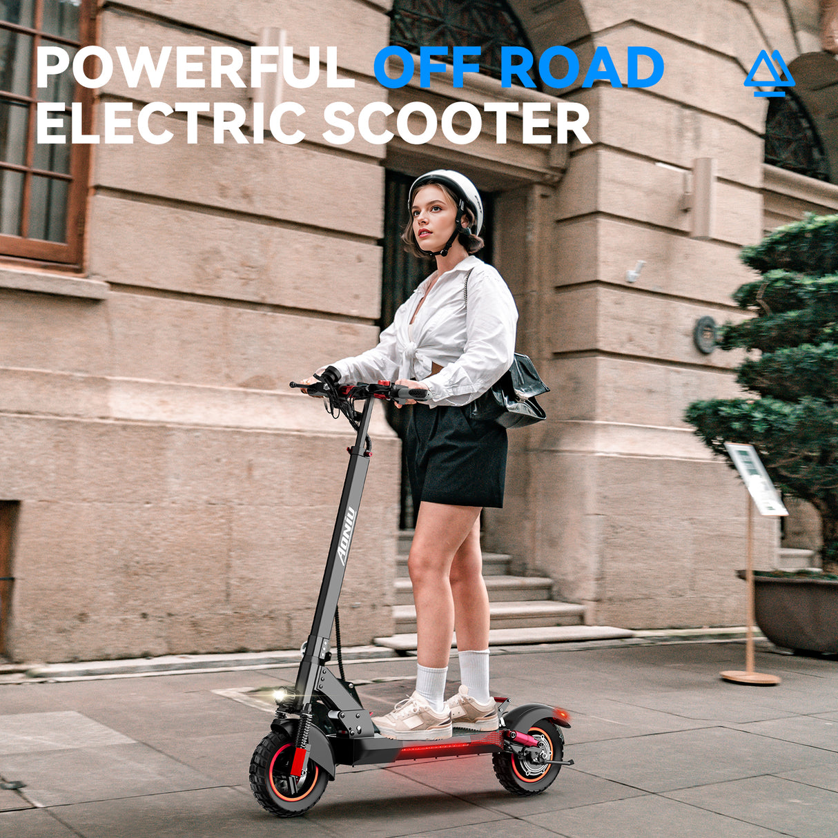 M4 Electric Scooter for Adults with seat 25-30 mph Fast Speed 31-37 Miles Long Range 800W Power Heavy Duty 300+ lbs 10 Inch Off Road Foldable e Scooter Mobility e Scooters for Girls Men Teens Commuter
