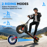 M4 Electric Scooter for Adults with seat 25-30 mph Fast Speed 31-37 Miles Long Range 800W Power Heavy Duty 300+ lbs 10 Inch Off Road Foldable e Scooter Mobility e Scooters for Girls Men Teens Commuter