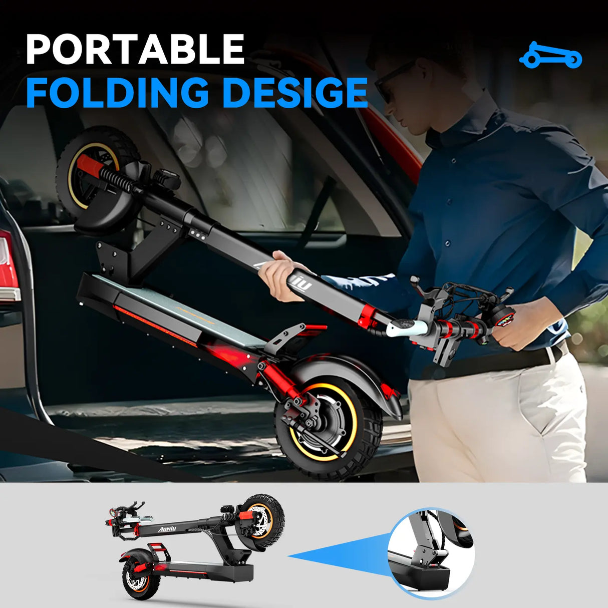 Trottinette électrique AONIU M4 pour l'exploration urbaine