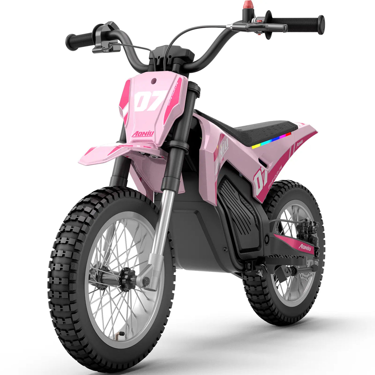 AONIU K2 Pink Electric Dirt Bike for Kids Ages 3-12