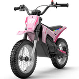 AONIU K2 Pink Electric Dirt Bike for Kids Ages 3-12